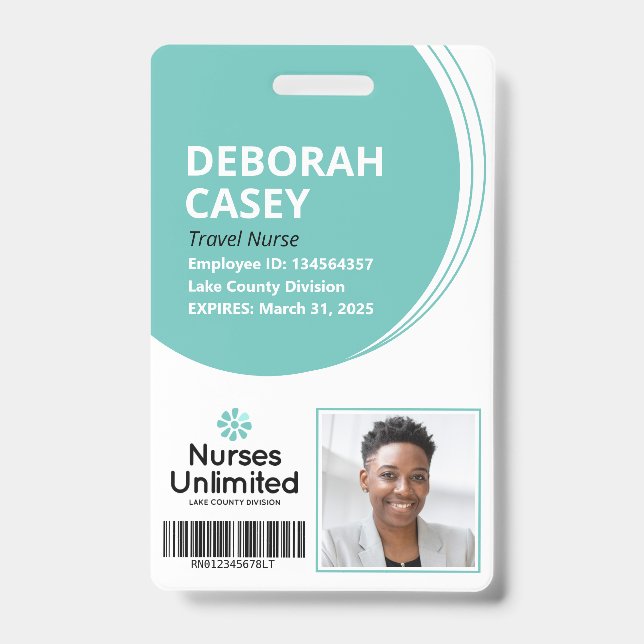 Crachá de Segurança de ID de Funcionário com Foto  (Front)