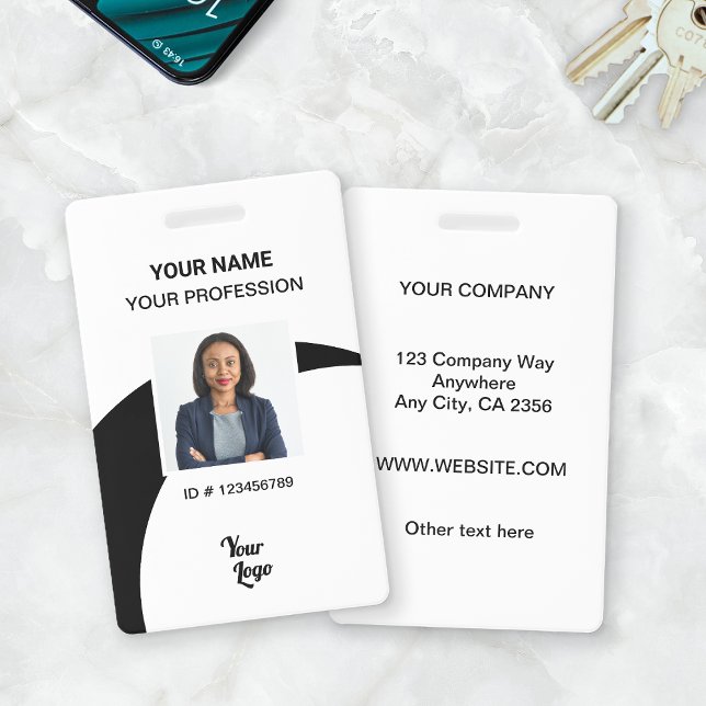 Crachá de Segurança de Identificação de Funcionári (Work Badge - Black)