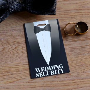 Crachá de Segurança para Casamento de Smoking