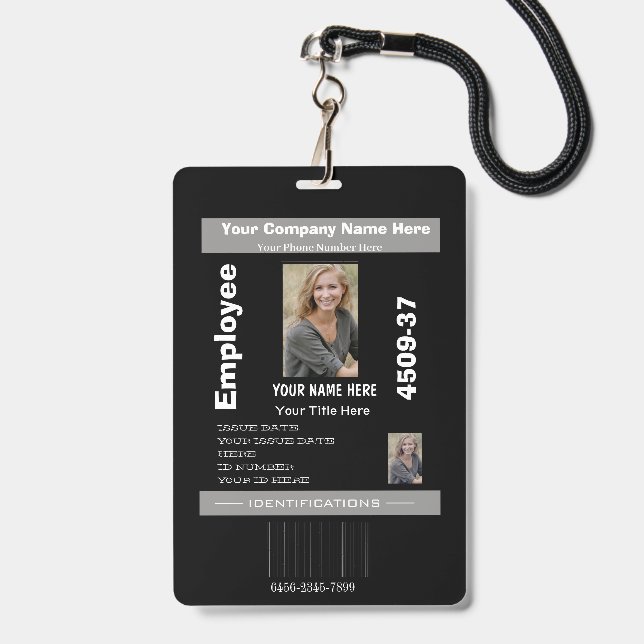 Crachá de Segurança Personalizado da Empresa com F (Frente com cordão)
