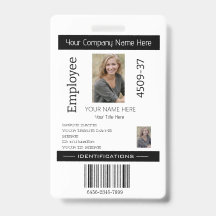 Crachá de Segurança Personalizado Simples de Foto 