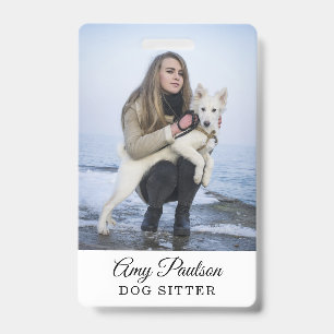 Crachá de Serviços de Pet Foto de Cão Cuidador