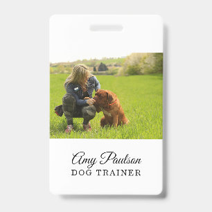 Crachá de Serviços de Pet Foto Treinador de Cães