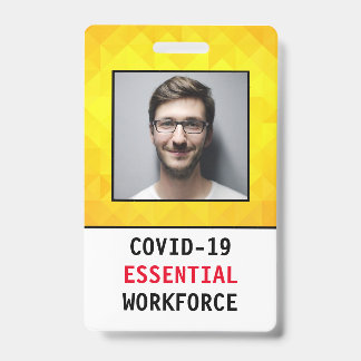 Crachá de Trabalhador Essencial do Novo Coronavíru