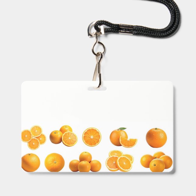 Crachá de vendedor de laranja (Frente com cordão)