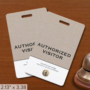 Crachá de Visitante Autorizado Personalizado Elega