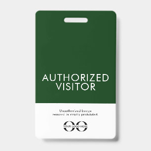 Crachá de Visitante Autorizado Verde Personalizado