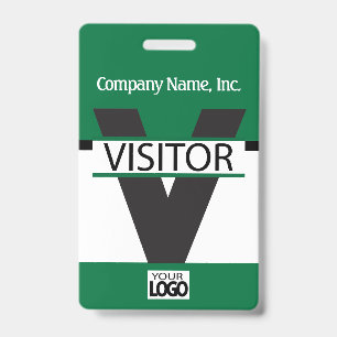 Crachá de Visitante com seu Logotipo - Verde Escur