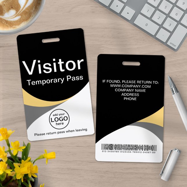 Crachá de visitante corporativo código de barras I (Criador carregado)