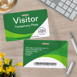 Crachá de Visitante Corporativo Código de Barras P