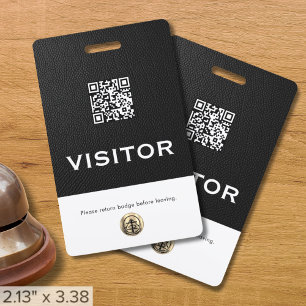 Crachá de Visitante de Código QR de Logotipo da Em