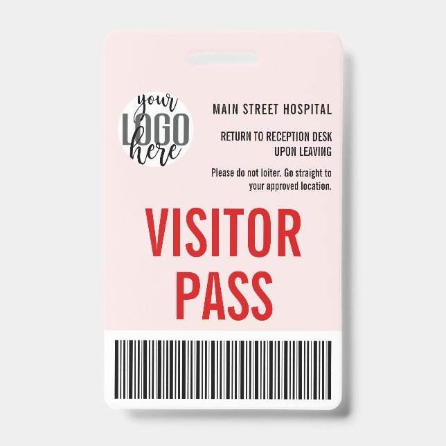 Crachá de Visitante de Empresa Personalizada Códig (Frente)