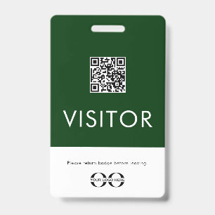 Crachá de Visitante Verde Personalizado com Código