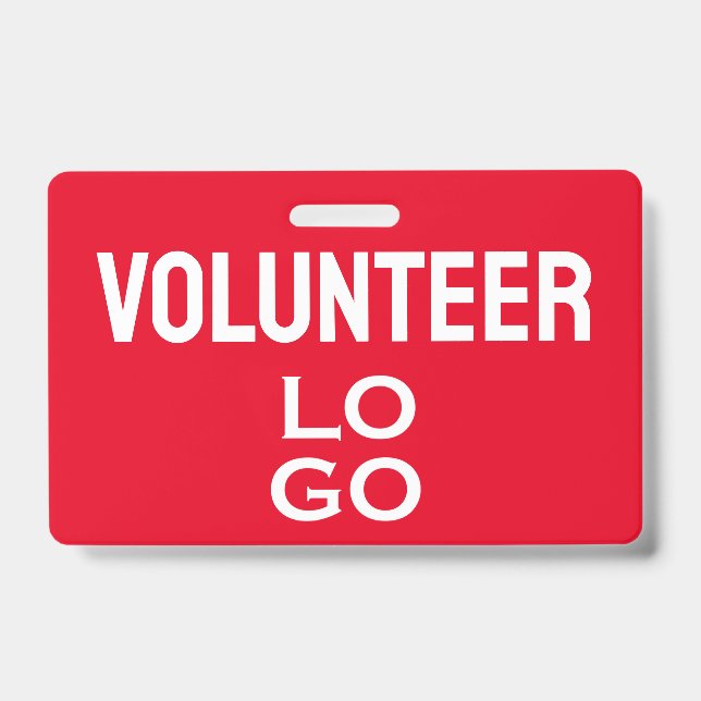 Crachá de Voluntário Vermelho com Logotipo Persona (Frente)