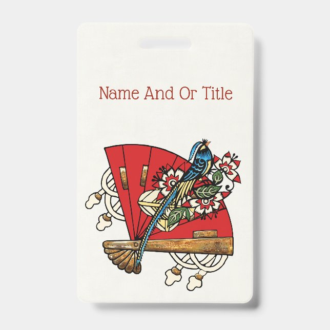 Crachá Deco de Ave Asiático (Frente)