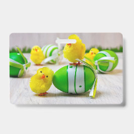 Crachá Decoração de Páscoa - Ovo de Páscoa e pintinhos