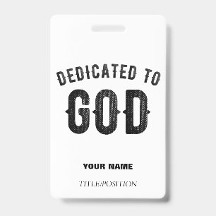 CRACHÁ DEDICADO A DEUS TEXTO PRETO LEGAL PERSONALIZÁVEL