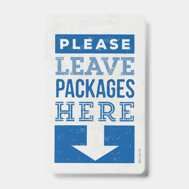 Crachá Deixar Pacote Aqui (Frente)