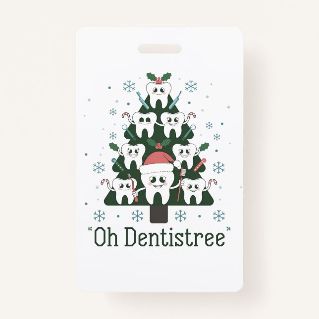 Crachá Dente de Árvore Dentista de Natal (Frente)