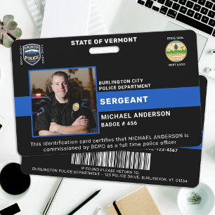 Crachá Departamento de Polícia Identificação Personalizad