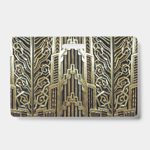 Crachá Desenho art nouveau metálico, vintage, elegante, c
