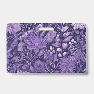 Crachá Desenho Botânico Elegante Sonho Roxo