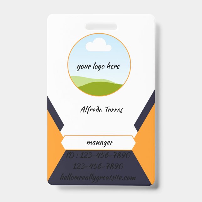 Crachá design de cartão de visita moderno e limpo (Frente)