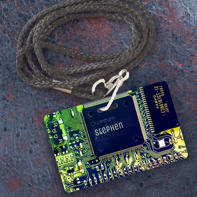 Crachá Design de Circuito Impresso Moderno - Adicionar No (Criador carregado)