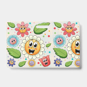 Crachá Design de fundo sem costura com flores coloridas
