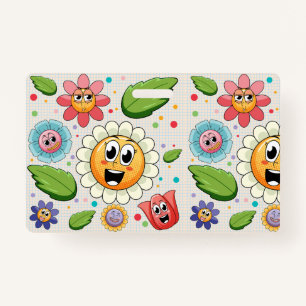 Crachá Design de fundo sem costura com flores coloridas