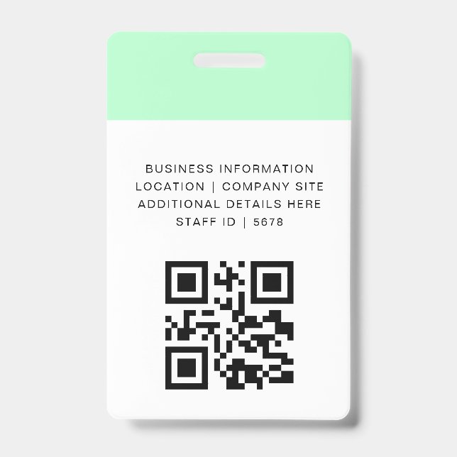 Crachá Design de Identidade de Acesso de Funcionários QR  (Verso)