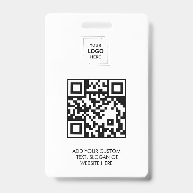 Crachá Design de Identidade de Acesso de Funcionários QR  (Frente)
