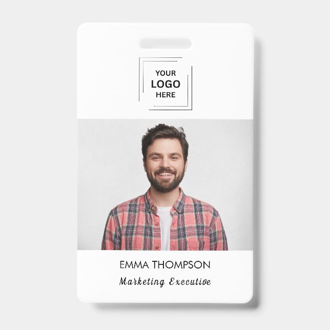 Crachá Design de Identidade de Funcionário Personalizado (Frente)