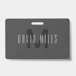 Crachá Design de Monograma Minimalista Moderno Editável C