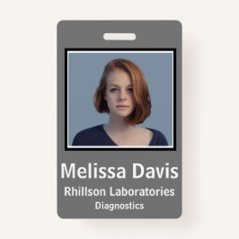 Crachá Design Vertical da Cinza de Aço de ID do Funcionár