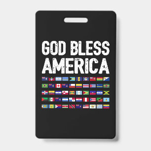 Crachá Deus Abençoe a América Todos os Países Orgulho Lat