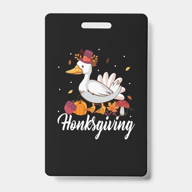 Crachá Dia de Ação de Graças Honksgiving (Frente)