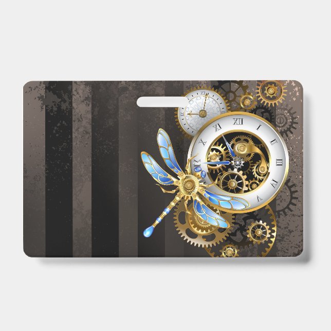 Crachá Dials Steampunk com Libélula (Frente)