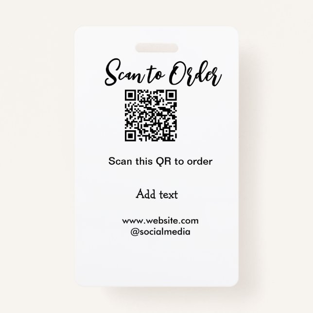 Crachá Digitalizar para fazer a varredura do código QR ad (Frente)