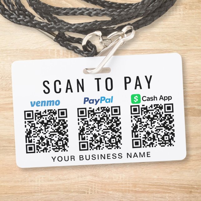 Crachá Digitalizar para Pagar Códigos QR Paypal Venmo Cas (Criador carregado)