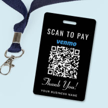 Digitalize para Pagar Código QR Venmo Preto