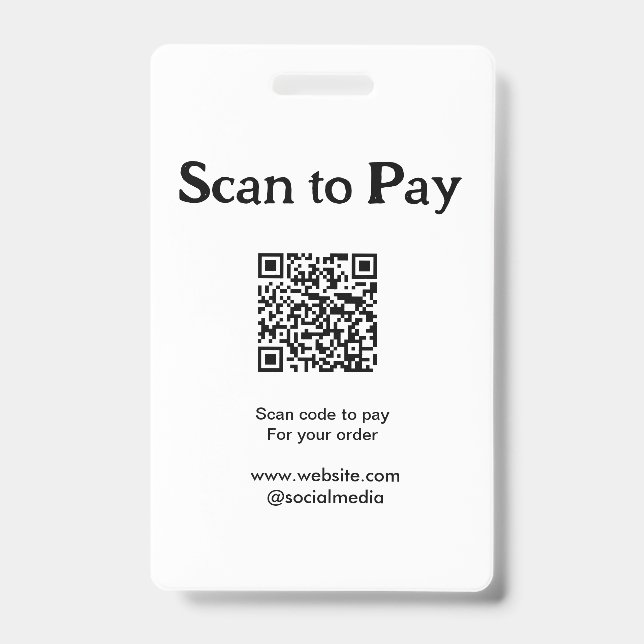 Crachá Digitalize para pagar pelo código QR do pedido adi (Frente)