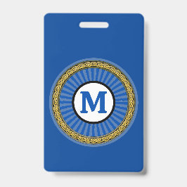 Crachá Distintivo - Azul - Personalizado - Adicionar Inic