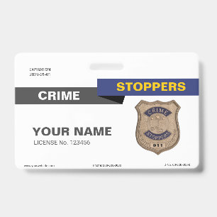 Crachá Distintivo Crime Stoppers