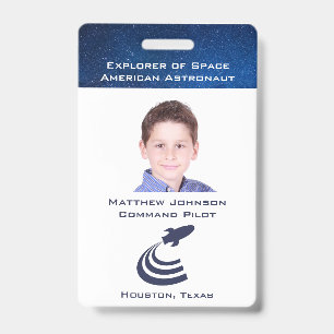 Crachá Distintivo de Astronauta Personalizado para Crianç