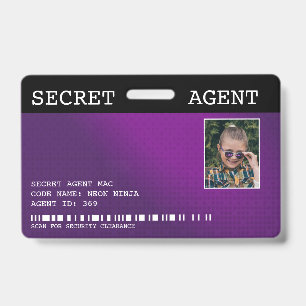 Crachá Distintivo de Espião Agente Secreto - ROXO