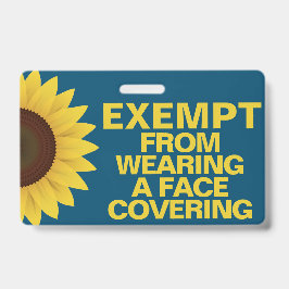 Crachá Distintivo de Girassol Isento de Cobertura Facial