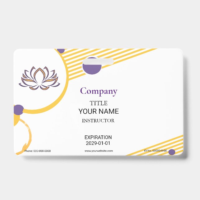 Crachá Distintivo de Instrutor de Yoga (Frente)
