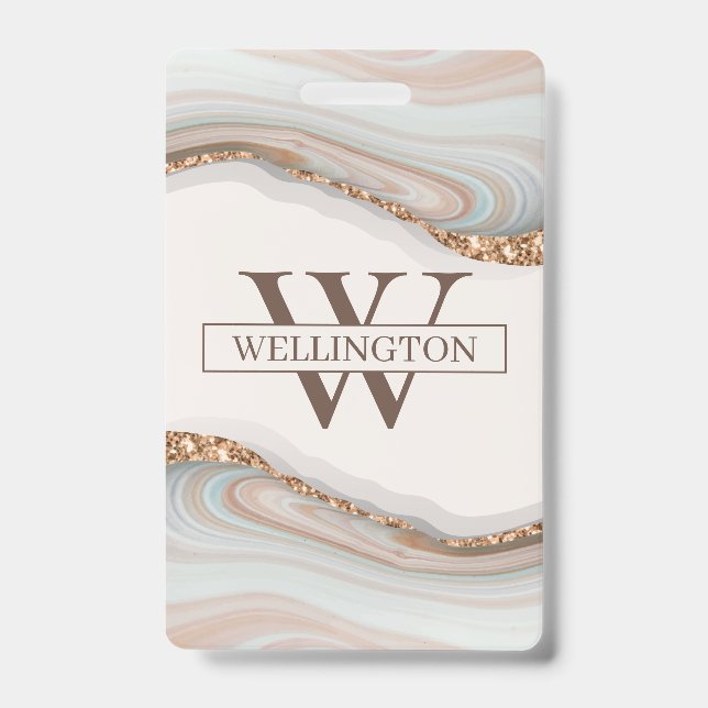 Crachá Distintivo de Mármore de Ágata (Frente)