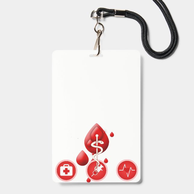 Crachá Distintivo de Medicina (Frente com cordão)